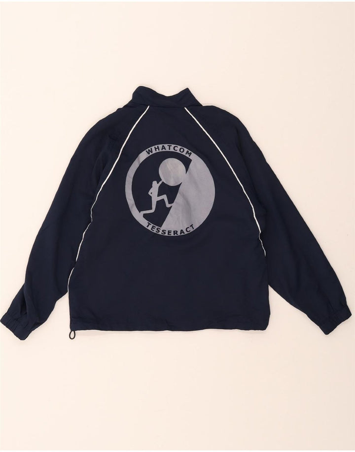 ASICS Boys Tracksuit Top Jacket 9-10 Years Medium Navy Blue Colourblock Vintage Asics and Second-Hand Asics from Messina Hembry 