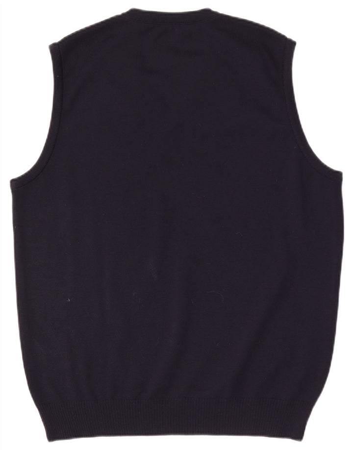 Maerz Muenchen Herren Weste Tank Top IT 50 Medium Marineblau Wolle