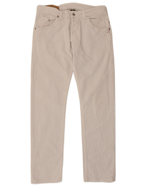 Dondup Herren Sam Straight Jeans W34 L32 Weiße Baumwolle