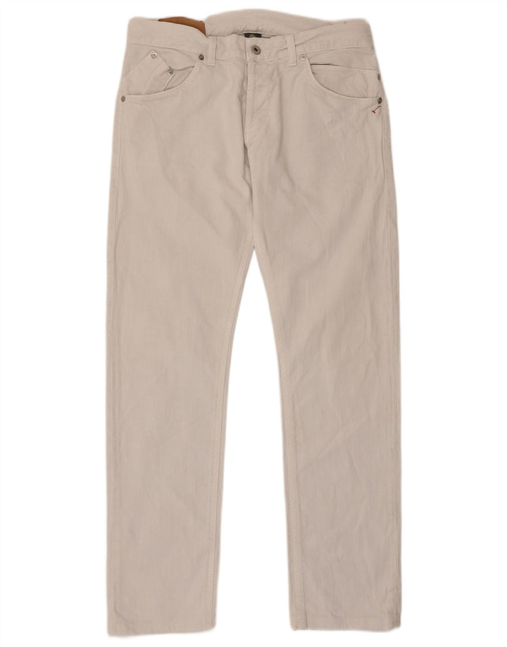 Dondup Herren Sam Straight Jeans W34 L32 Weiße Baumwolle