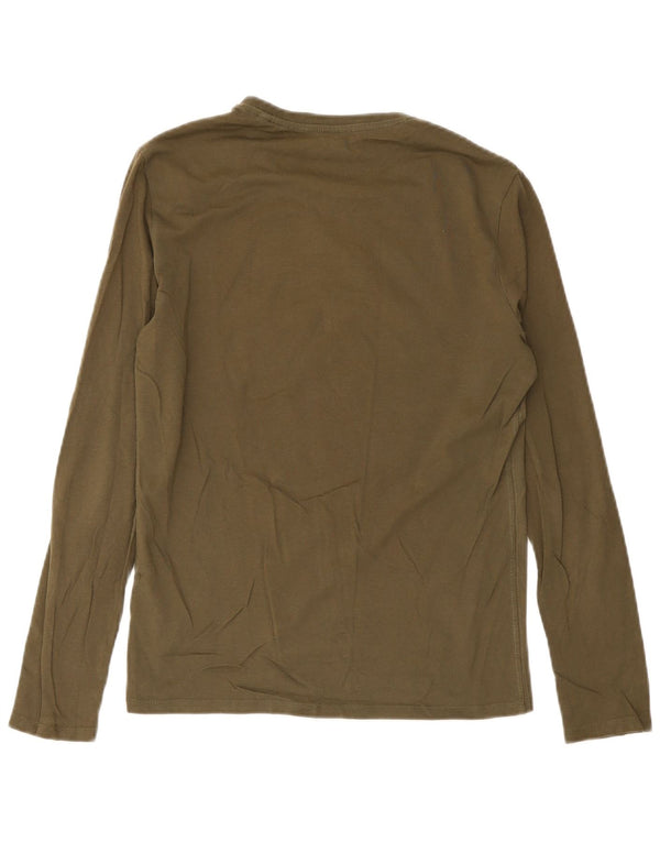 Guess Herren Slim Fit Graphic Top Langarm XS Khaki Baumwolle