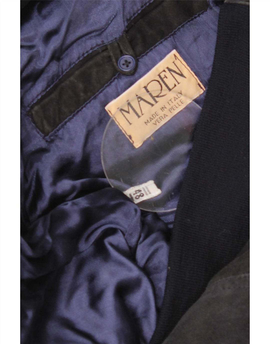 Maren Herren Wildleder Bomberjacke IT 48 Mittelblaues Leder