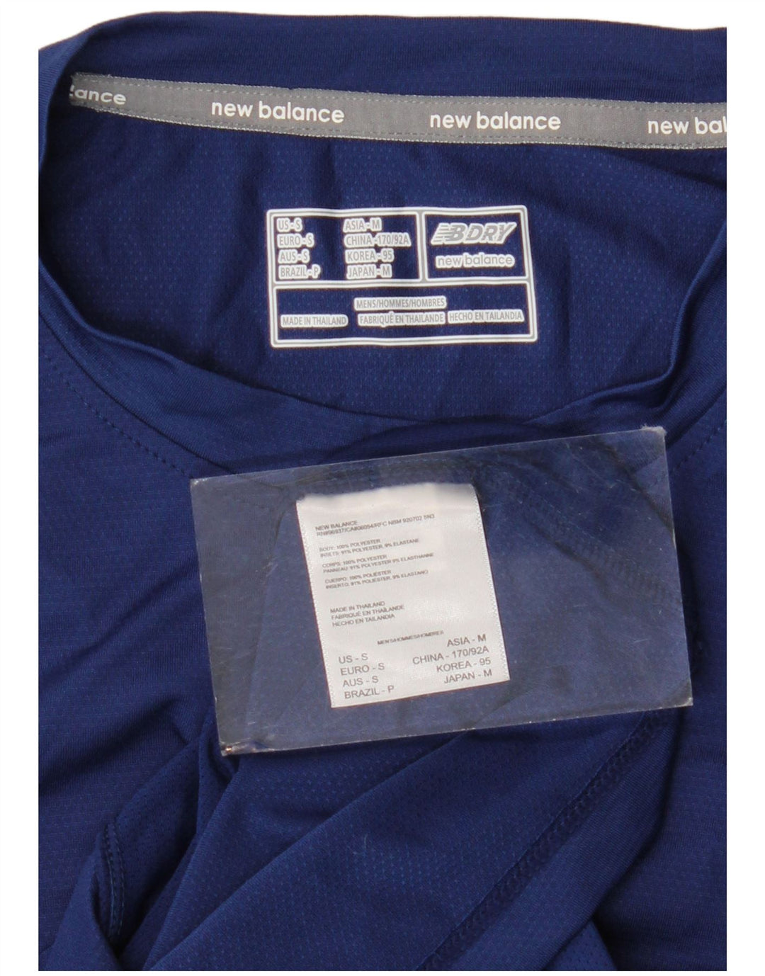 New Balance Herren T-Shirt Top Small Marineblau Polyester