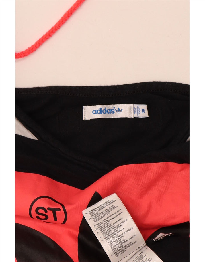 Adidas Damen Crop Graphic Vest Top EU 38 Small Schwarz Colourblock Baumwolle