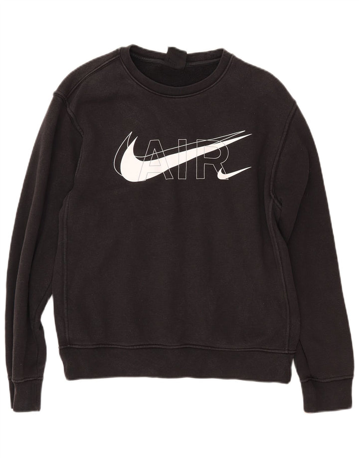 NIKE Damen-Sweatshirt mit übergroßem Grafikmotiv, Gr. 10, Größe S, Schwarz, Baumwolle