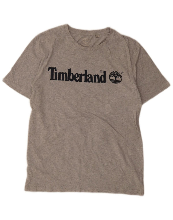 Timberland Grafik-T-Shirt-Oberteil für Jungen, 15–16 Jahre, mittelgraue Baumwolle
