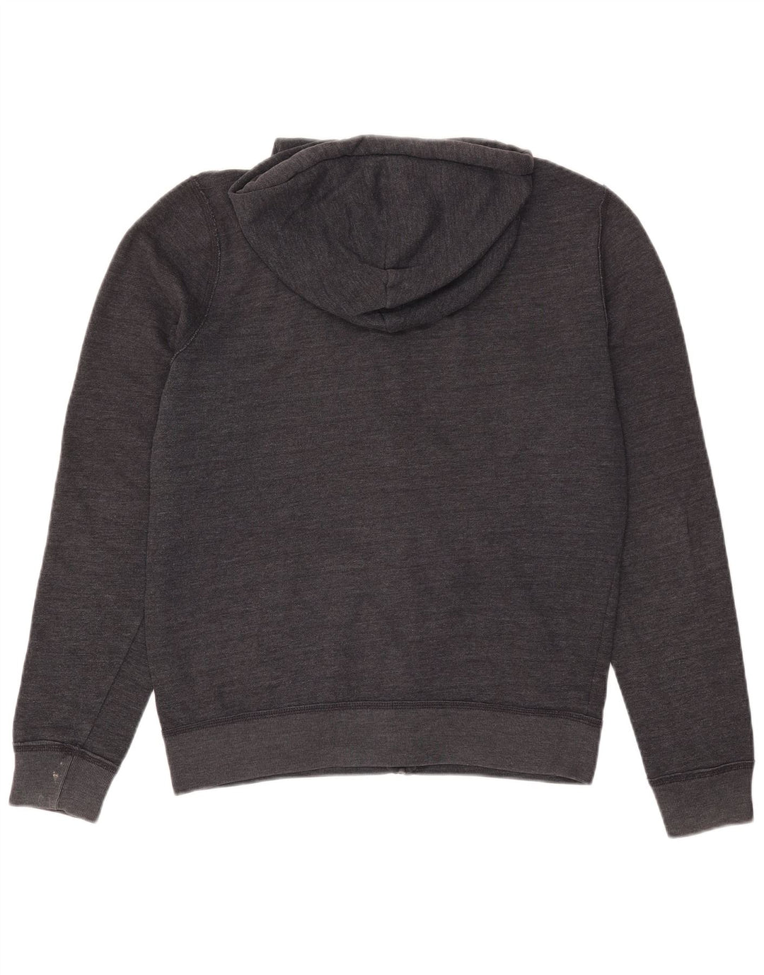 HOLLISTER Herren-Kapuzenpullover mit grafischem Reißverschluss, mittelgraue Baumwolle