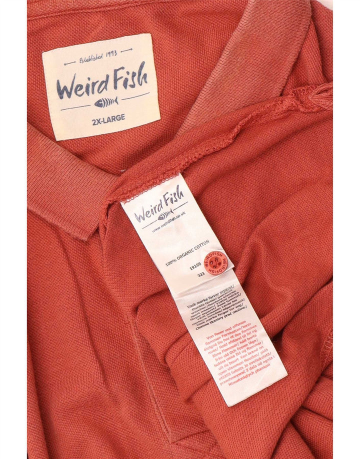 Weird Fish Herren-Poloshirt 2XL, rote Baumwolle