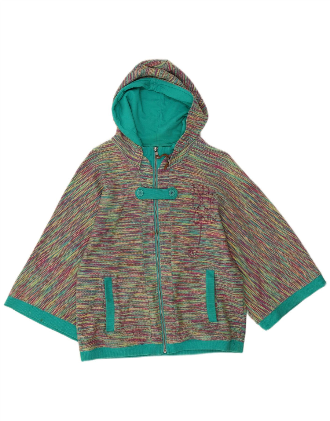 Billabong Womens Graphic Zip Hoodie Sweater UK 12 Medium Mehrfarbig