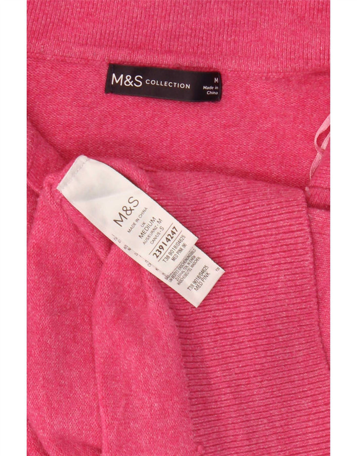 Marks & Spencer Damen-Pullover mit Rollkragen, UK 14, Mittelrosa, Polyester