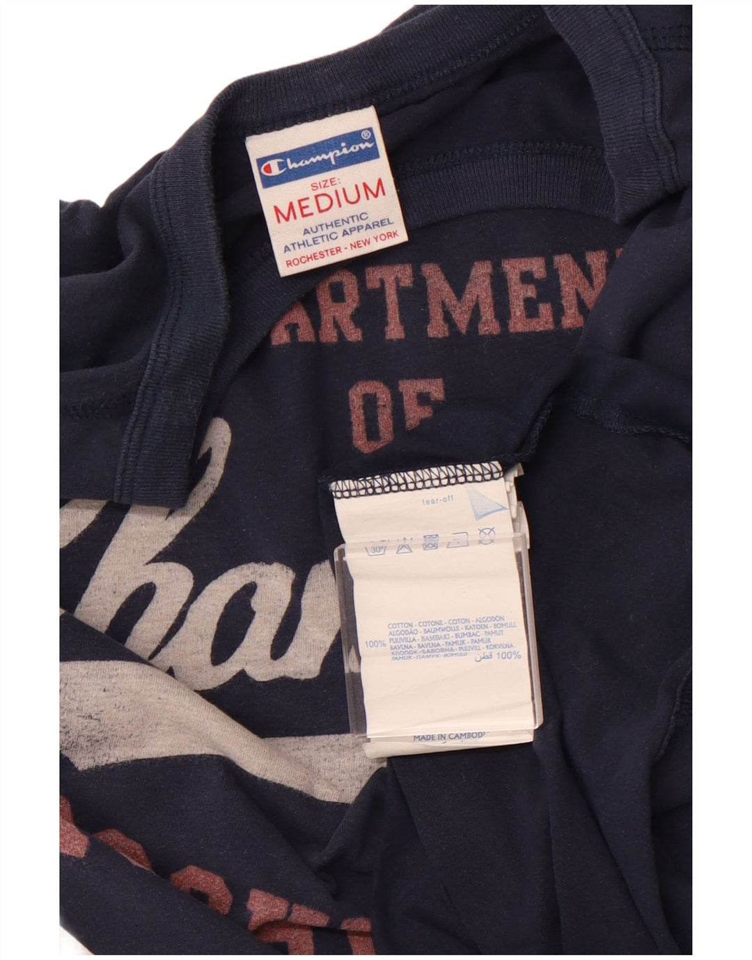 CHAMPION Herren Rochester Graphic Top Langarm Mittel Marineblau Baumwolle