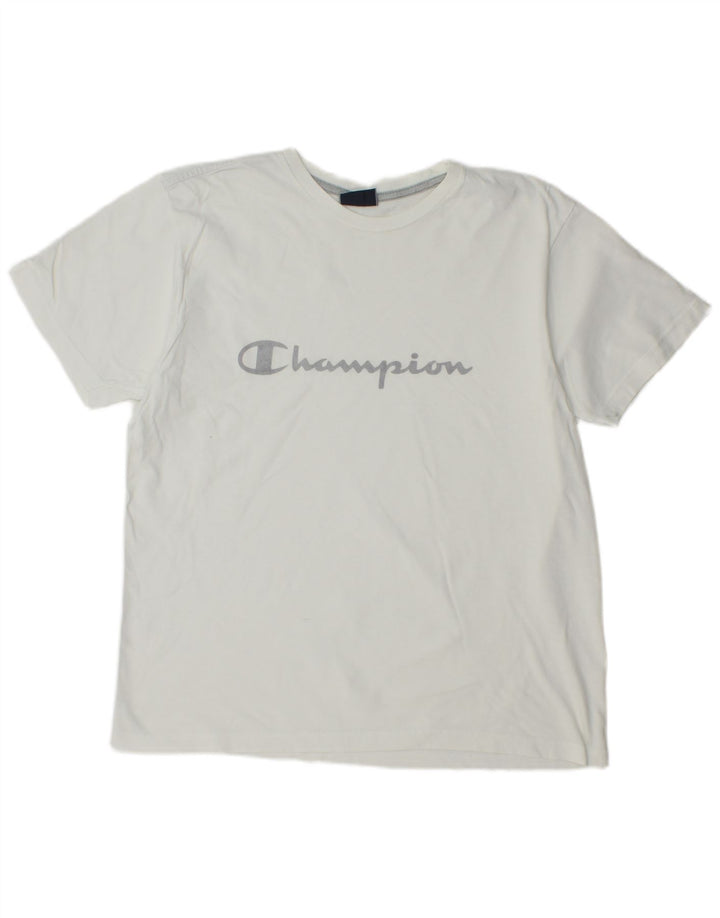 Champion Herren-T-Shirt mit Grafik, Größe L, Weiß