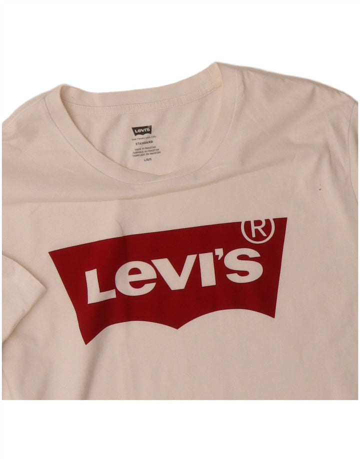 Levi's Herren-T-Shirt mit Standard-Passform, Grafik, Größe L, aus weißer Baumwolle