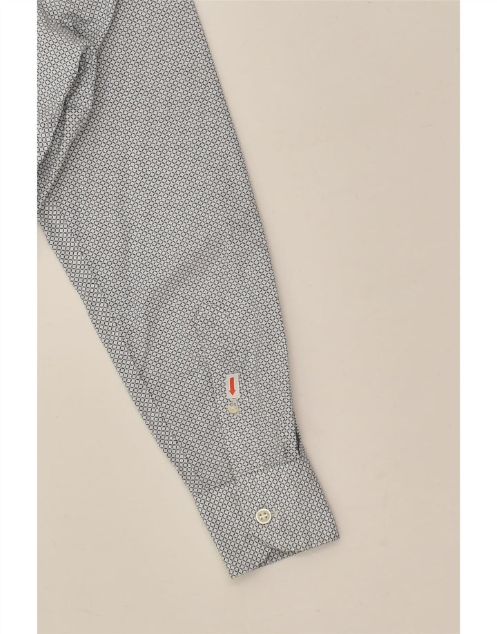 HARMONT & BLAINE Mens Abstract Pattern Shirt Small Grey Cotton Vintage Harmont & Blaine and Second-Hand Harmont & Blaine from Messina Hembry 