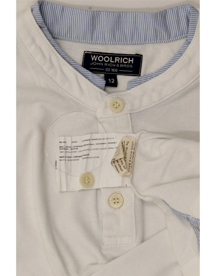 Woolrich T-Shirt-Oberteil für Jungen, 11–12 Jahre, weiße Baumwolle