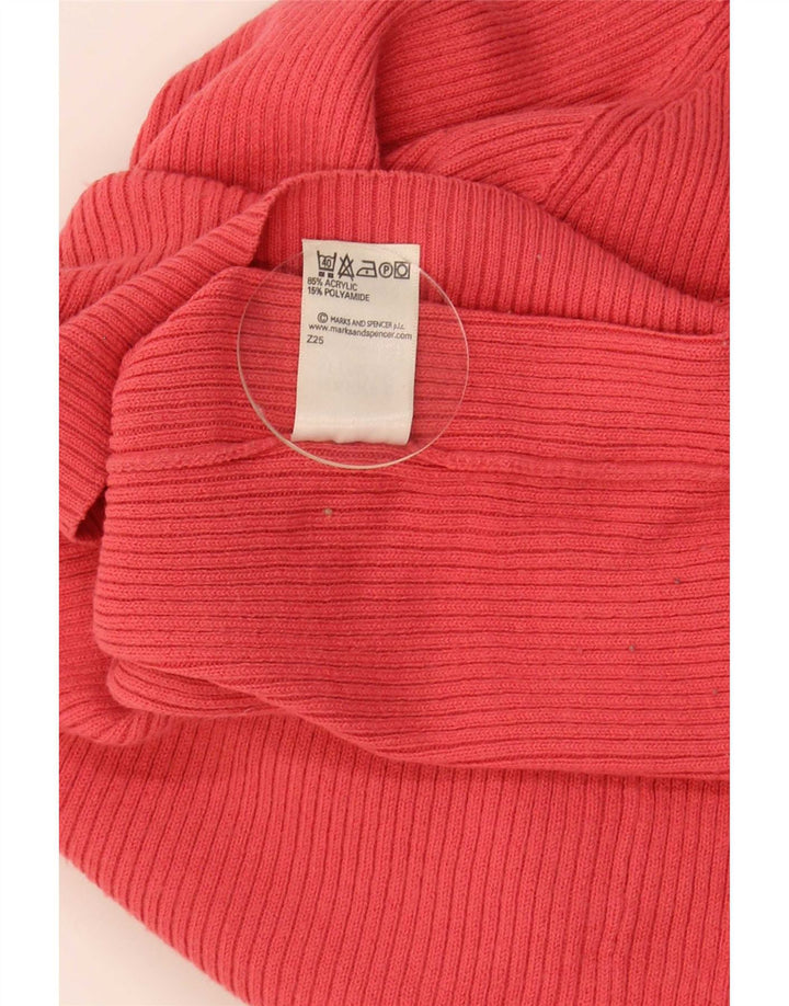 Marks & Spencer Damen Crop Rollkragenpullover Pullover UK 14 Mittelrot