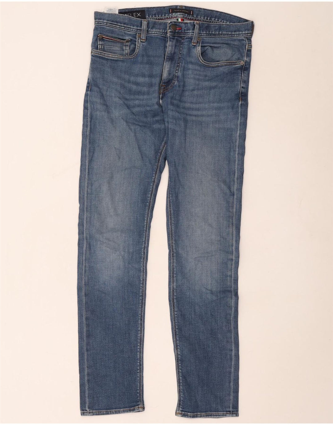 Tommy Hilfiger Herren Slim Jeans W34 L31 Blaue Baumwolle