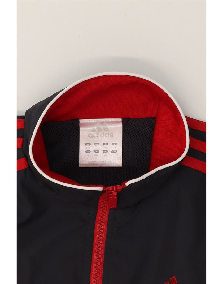 ADIDAS Boys Tracksuit Top Jacket 11-12 Years Grey Colourblock Polyester Vintage Adidas and Second-Hand Adidas from Messina Hembry 