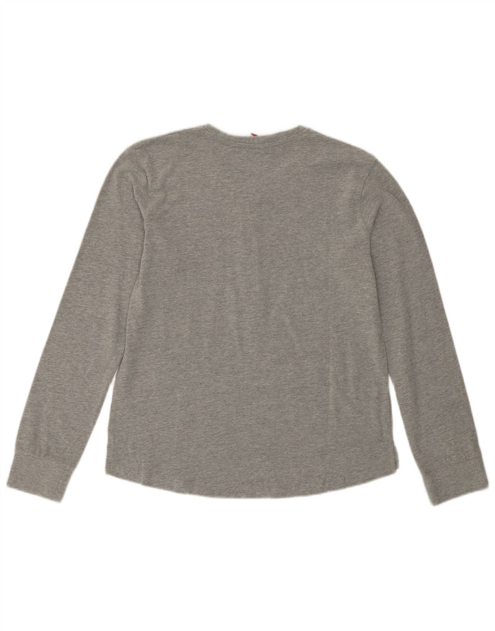 Lotto Womens Graphic Top Langarm UK 10 Small Grau Baumwolle