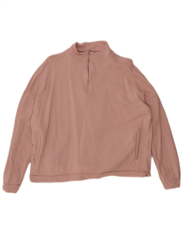 PHASE EIGHT Übergroßer Damen-Sweatshirtpullover mit Reißverschluss, UK 12, Mittelrosa