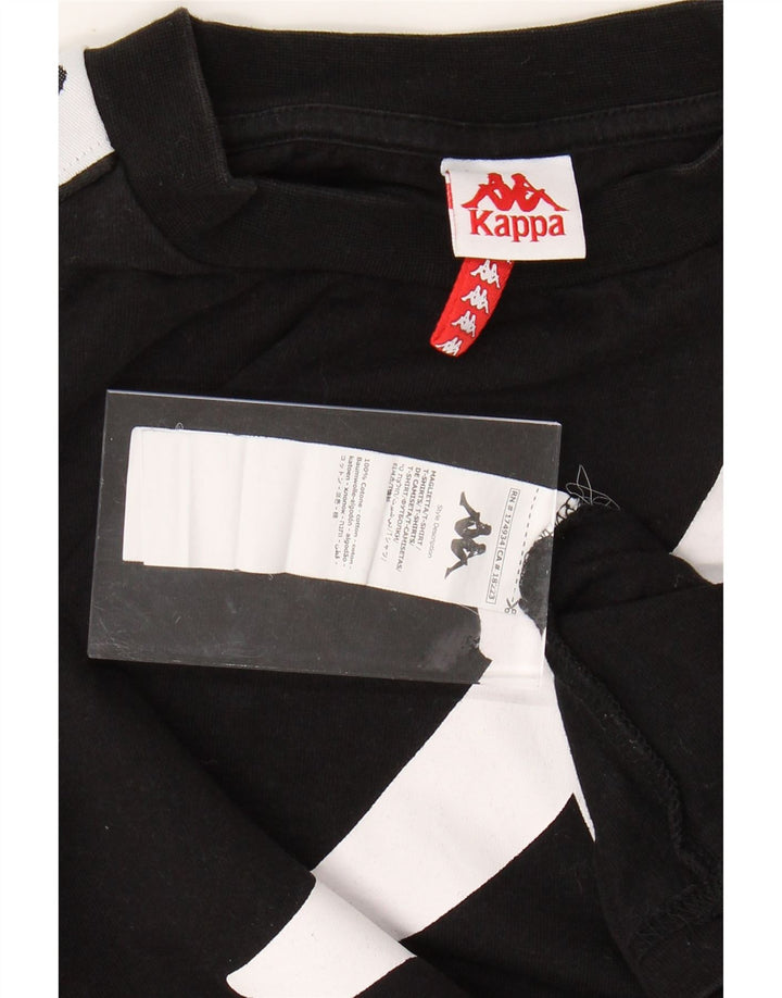 KAPPA Herren Grafik-T-Shirt-Oberteil aus mittelschwarzer Colourblock-Baumwolle