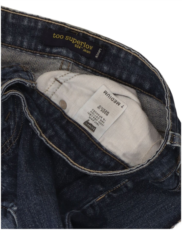 Levi's Damen 524 Super Low Slim Jeans US 7 Medium W32 L30 Blaue Baumwolle