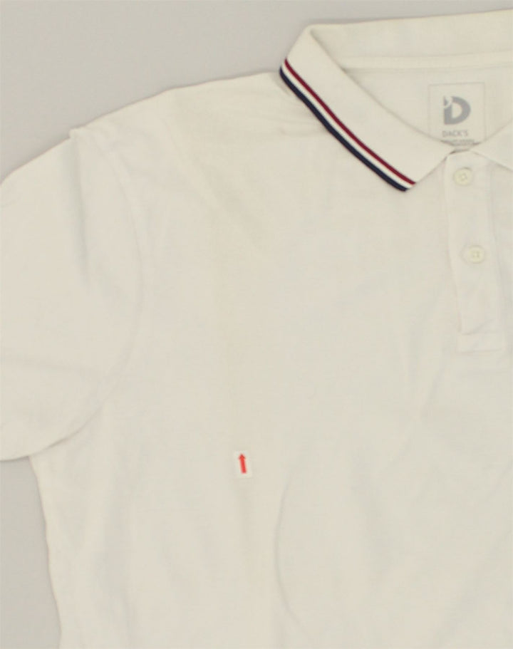 DACK'S Mens Polo Shirt 2XL White Cotton | Vintage Dack's | Thrift | Second-Hand Dack's | Used Clothing | Messina Hembry 