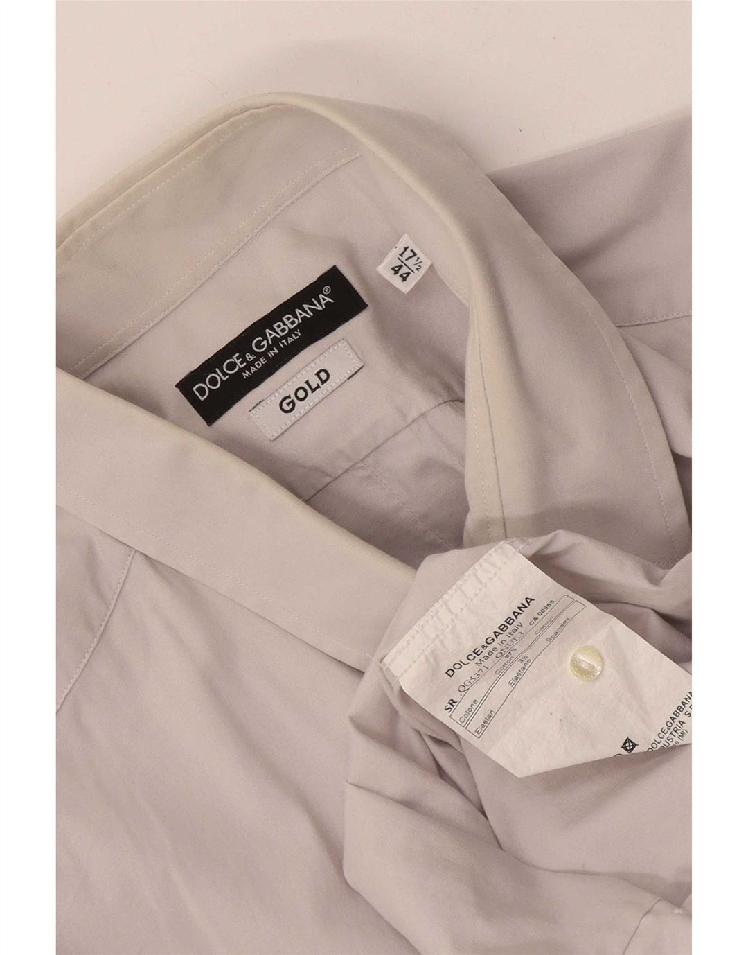 Dolce & Gabbana Herrenhemd Größe 44 17 1/2 XL Graue Baumwolle