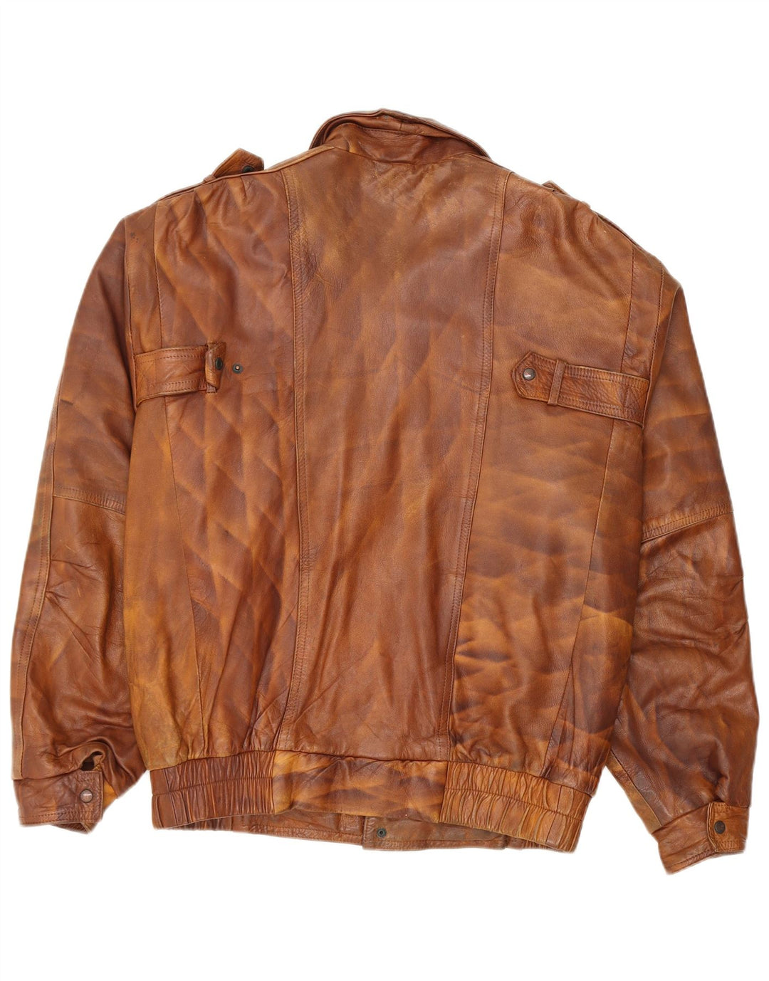 Vintage Herren Militärlederjacke UK 44 2XL Braunes Leder