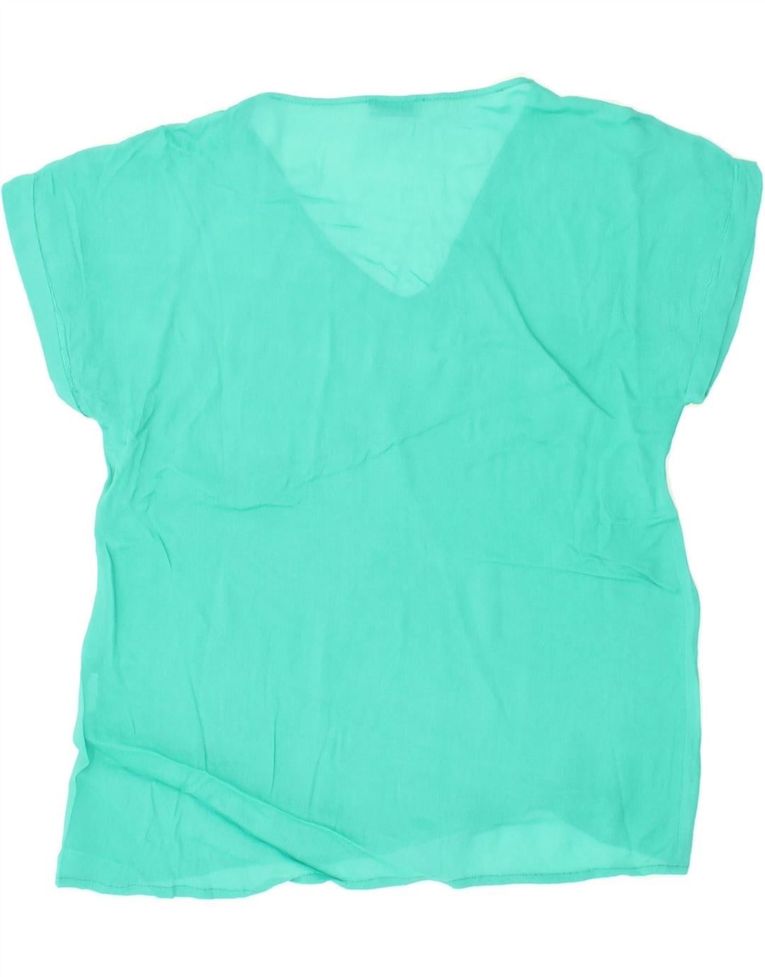 VINTAGE Womens Blouse Top UK 14 Medium Turquoise Vintage Vintage and Second-Hand Vintage from Messina Hembry 