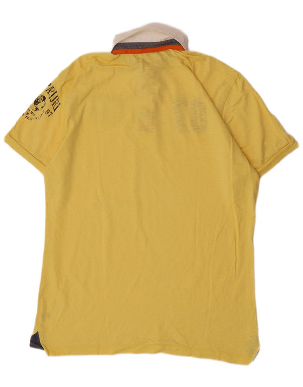 Napapijri Herren Rugby-Poloshirt mit Grafik, XL, Gelb, Farbblock