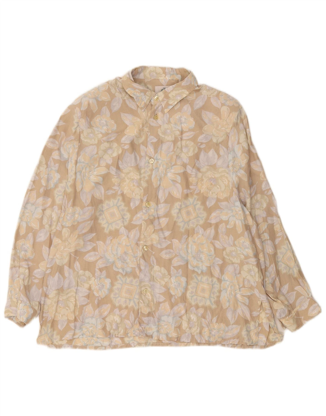 Columbus Damen-Hemd, UK 44, Größe L, beige, geblümt