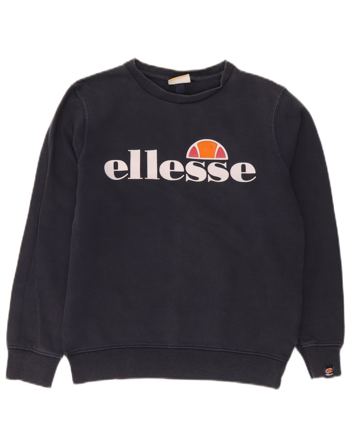 Ellesse Grafik-Sweatshirt für Jungen, 10–11 Jahre, marineblaue Baumwolle