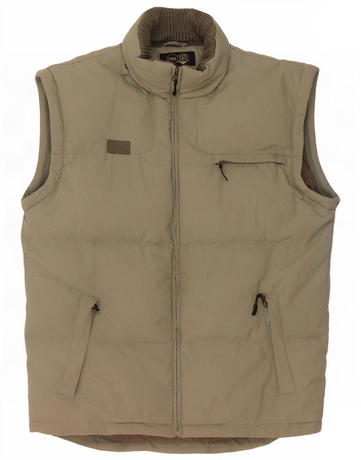 Fila Herren Wattierte Weste UK 40 Large Khaki