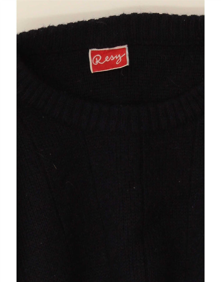 Vintage Herren-Pullover mit Rundhalsausschnitt, mittelgroß, Marineblau