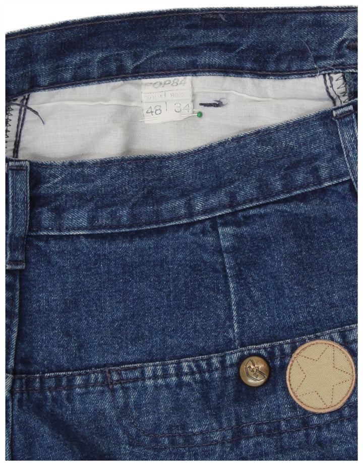 POP 84 Damen High Waist Tapered Jeans IT 48 XL W34 L32 Blaue Baumwolle