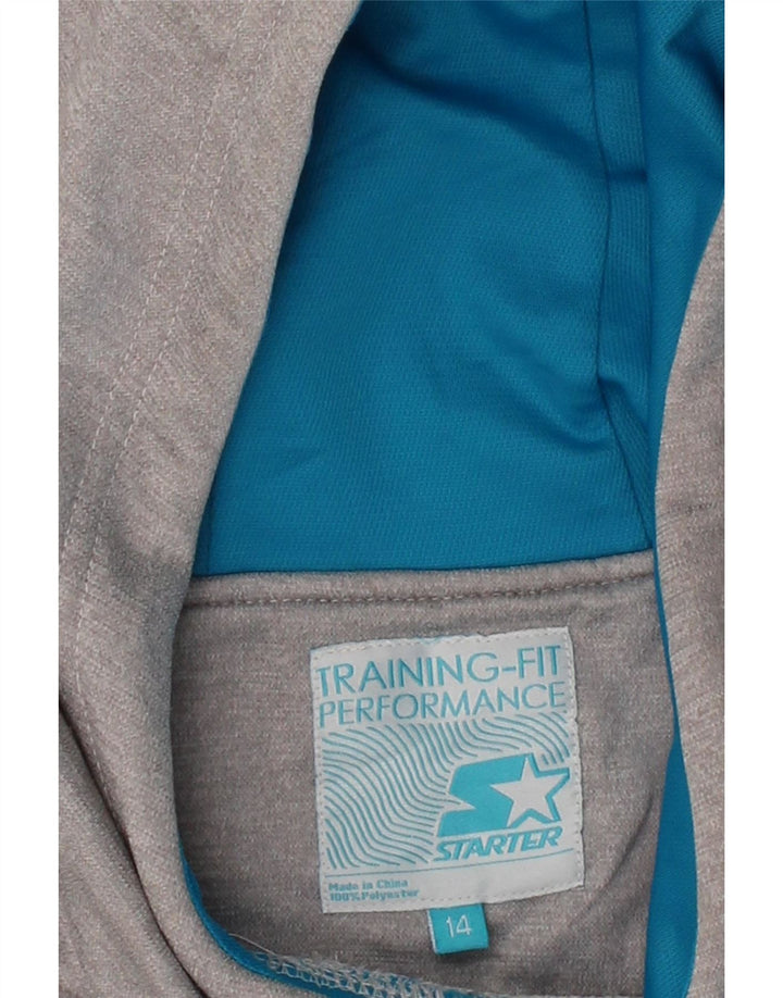 STARTER Girls Oversized Graphic Hoodie Jumper 13-14 Years Grey Polyester Vintage Starter and Second-Hand Starter from Messina Hembry 