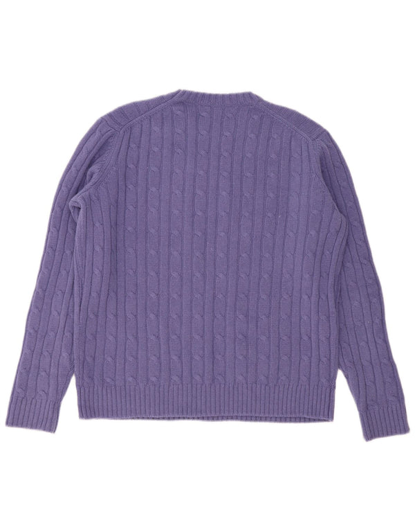 IL Lanificio Herren Pullover mit Rundhalsausschnitt IT 54 XL Lila Wolle