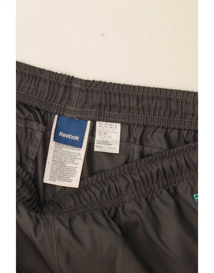 Reebok Damen-Trainingshose UK 12 Mittelgraues Colourblock-Polyester