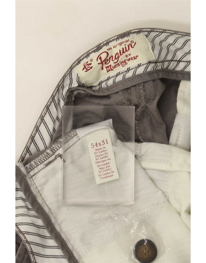 Penguin Herren-Kurzhose, W54, L25, graue Baumwolle