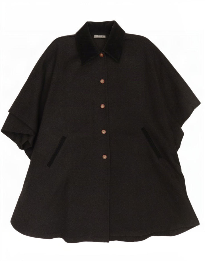 Superior Damen-Poncho-Mantel, Einheitsgröße, graue Colourblock-Wolle
