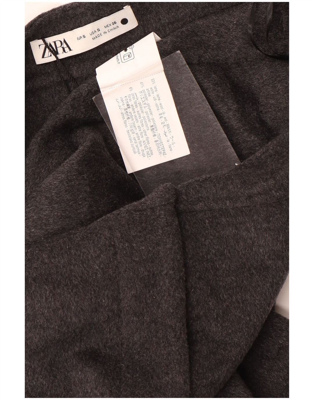 Zara Damen Maxi-A-Linien-Rock, Größe S, W28, graue Wolle