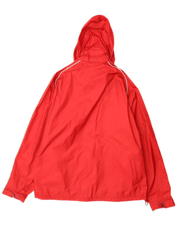 Adidas Herren-Regenjacke mit Kapuze, UK 44/46, großes rotes Polyamid