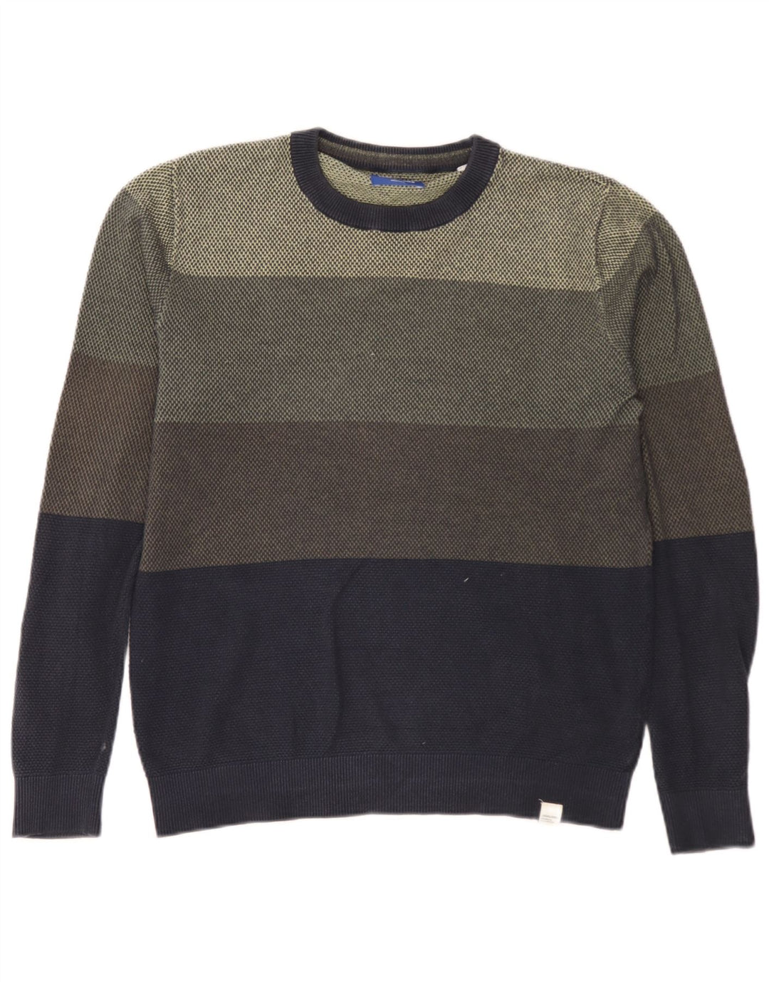 Jack & Jones Herren-Pullover mit Rundhalsausschnitt, mittelgroß, mehrfarbig, Farbblock