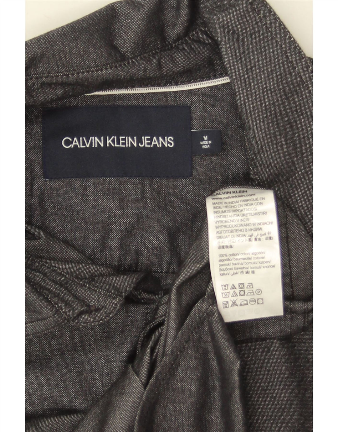 Calvin Klein Jeans Herrenhemd mittelgraue Baumwolle