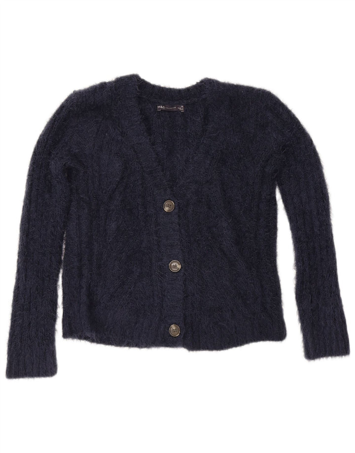 Marks & Spencer Damen-Cardigan-Pullover UK 14 Medium Marineblau Polyester