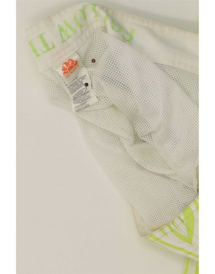 Sundek Herren-Badeshorts aus mittelgrünem, floralem Polyester