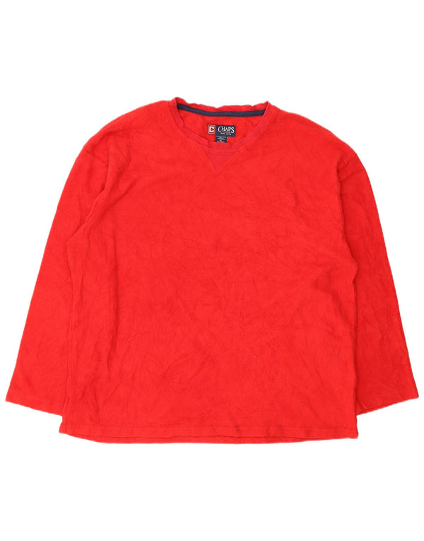 Chaps Herren-Fleece-Oberteil, langärmelig, XL, Rot, Polyester
