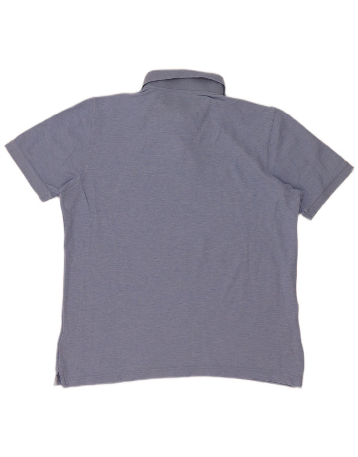 Fynch Hatton Herren-Poloshirt aus mittelblauer Baumwolle
