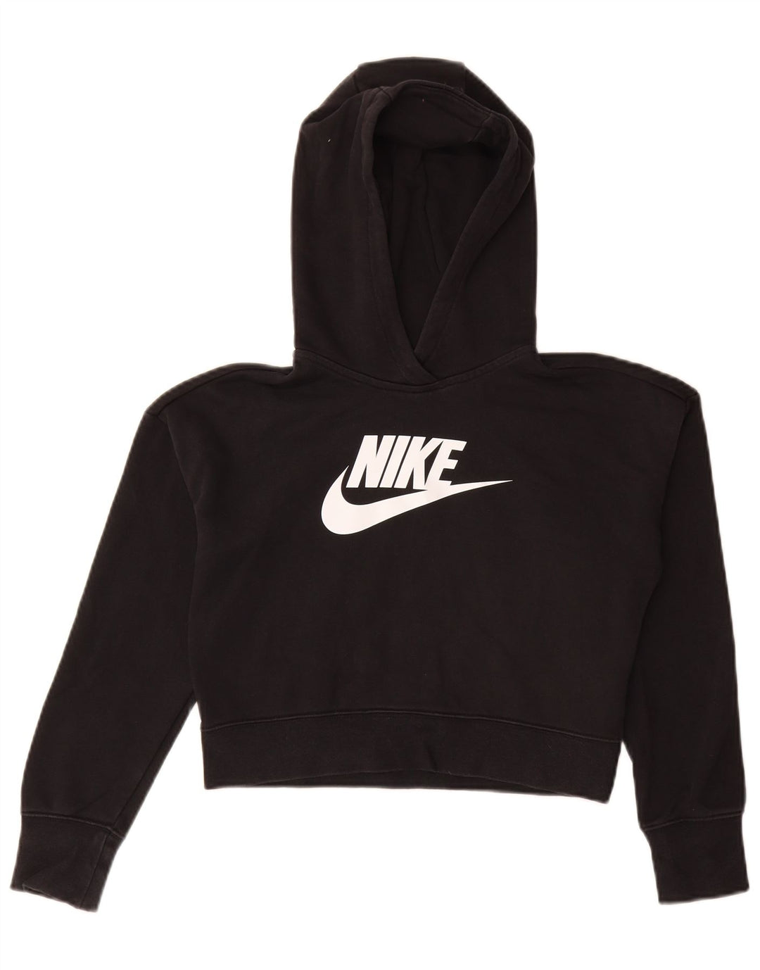 NIKE Crop Graphic Hoodie-Pullover für Mädchen, 12–13 Jahre, Größe L, Schwarz, Baumwolle